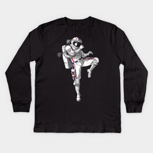 Muay Thai Astronaut Kids Long Sleeve T-Shirt